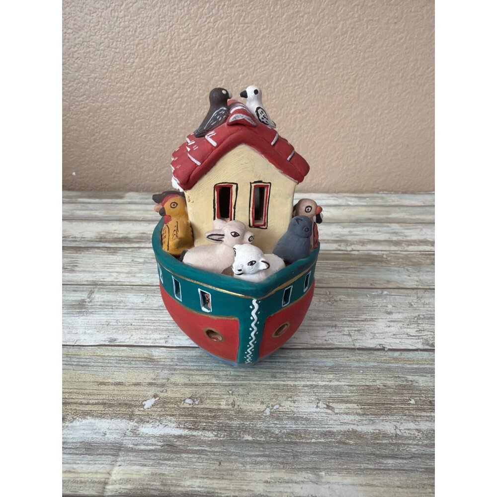 Vintage Hand Painted Folk Art Noah’s Ark Figurine 5.5" H - Picture 3 of 12